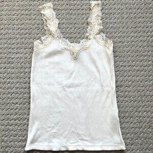 J.Crew Tank with lace trim Size Small EUC